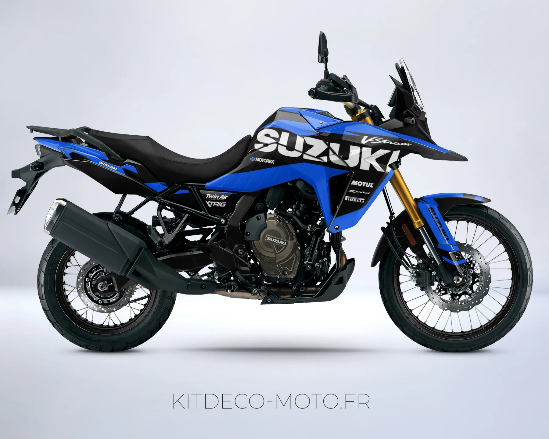 kit déco suzuki v strom 800 de – factory bleu