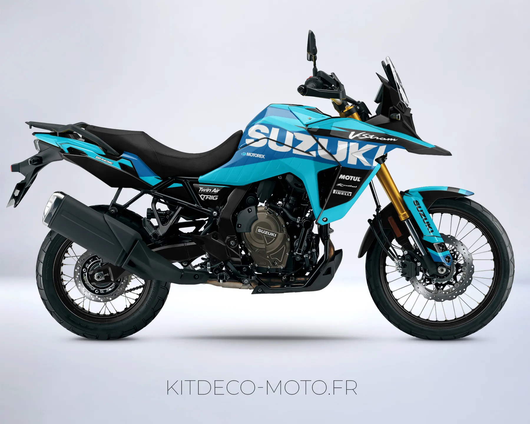kit déco suzuki v strom 800 de – factory cyan