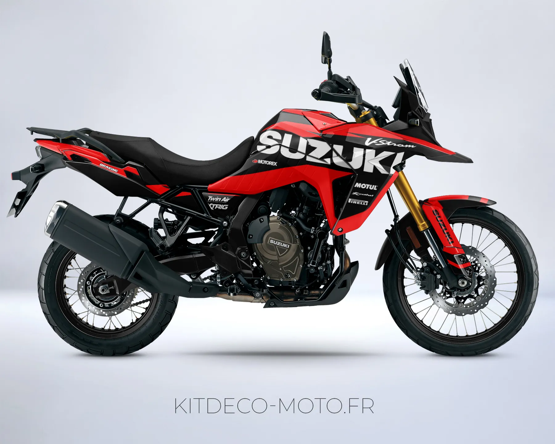 kit déco suzuki v strom 800 de – factory rouge