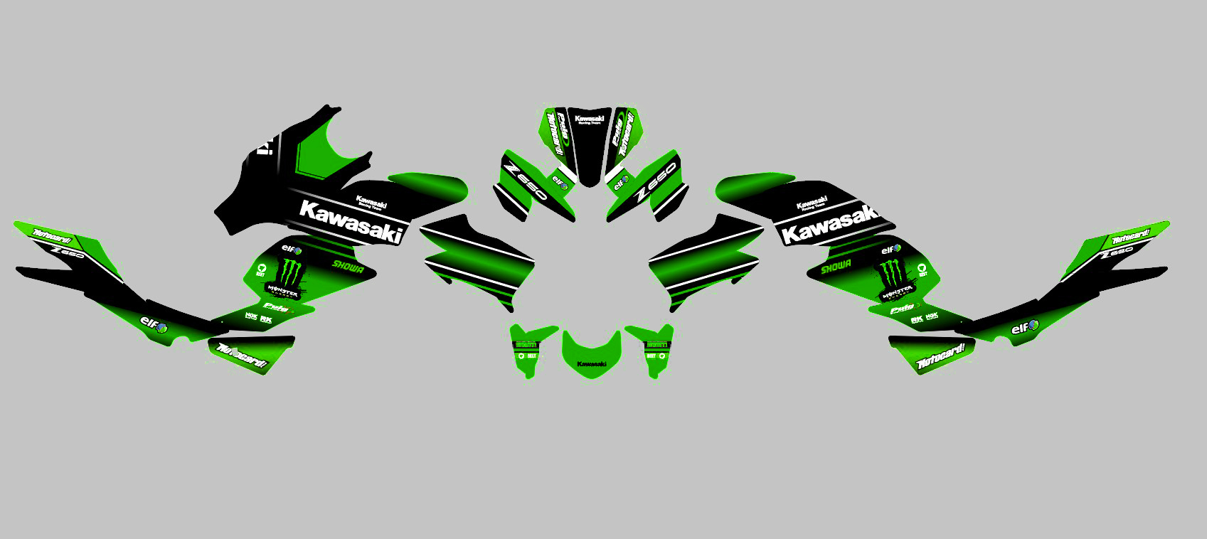 kit déco kawasaki z650 monster vert