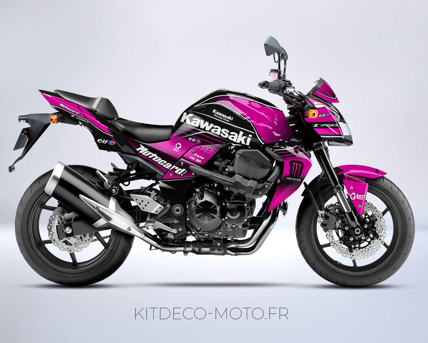 kit déco kawasaki z750 monster rose