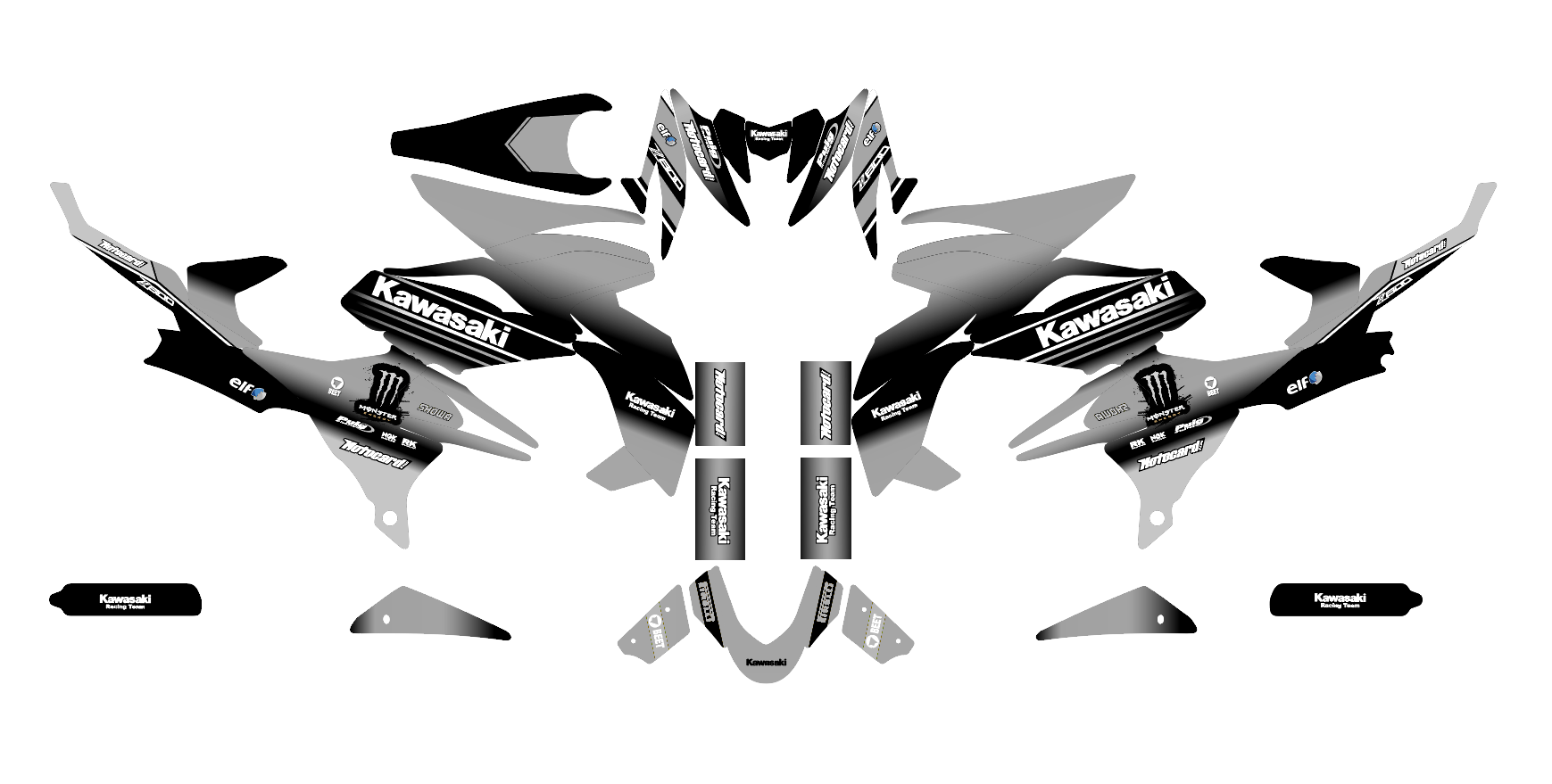 kit déco kawasaki z800 monster gris