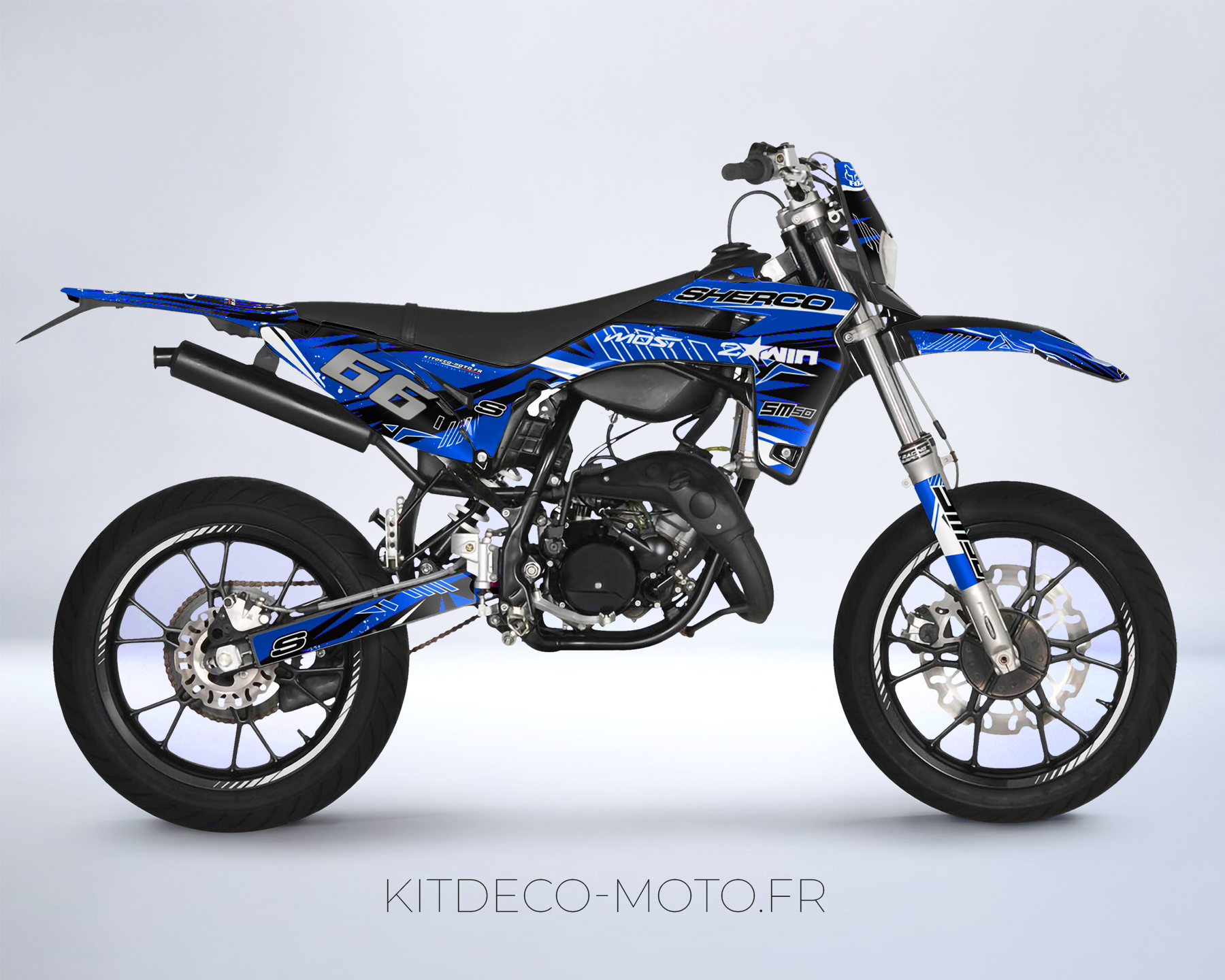kit déco sherco 50 sm – twin bleu