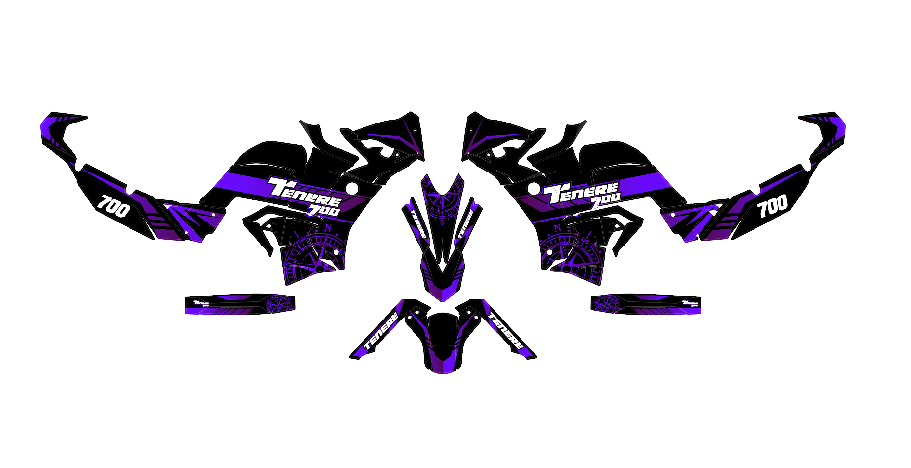 kit déco yamaha 700 tenere world raid horloge violet