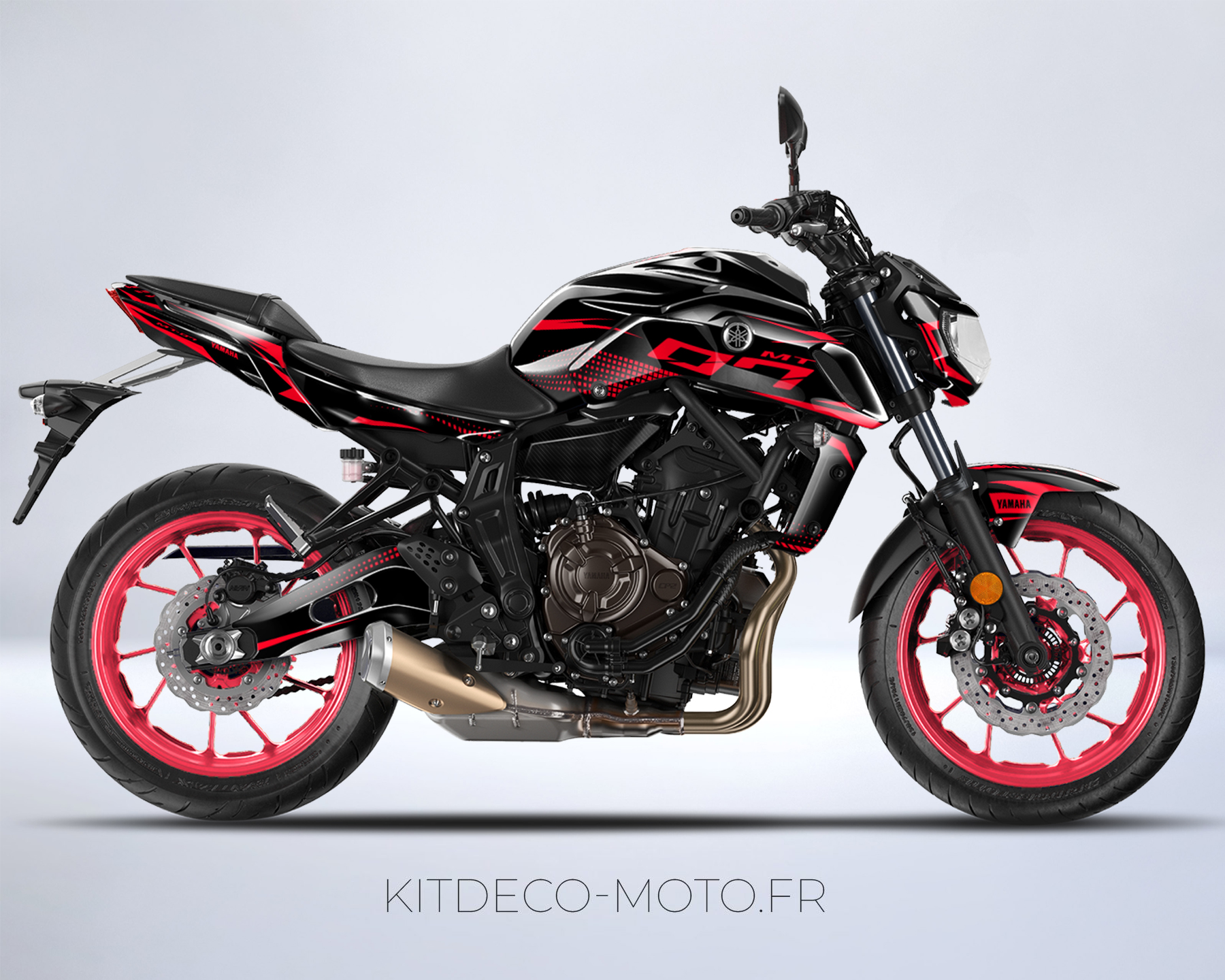kit déco yamaha mt 07 race rouge