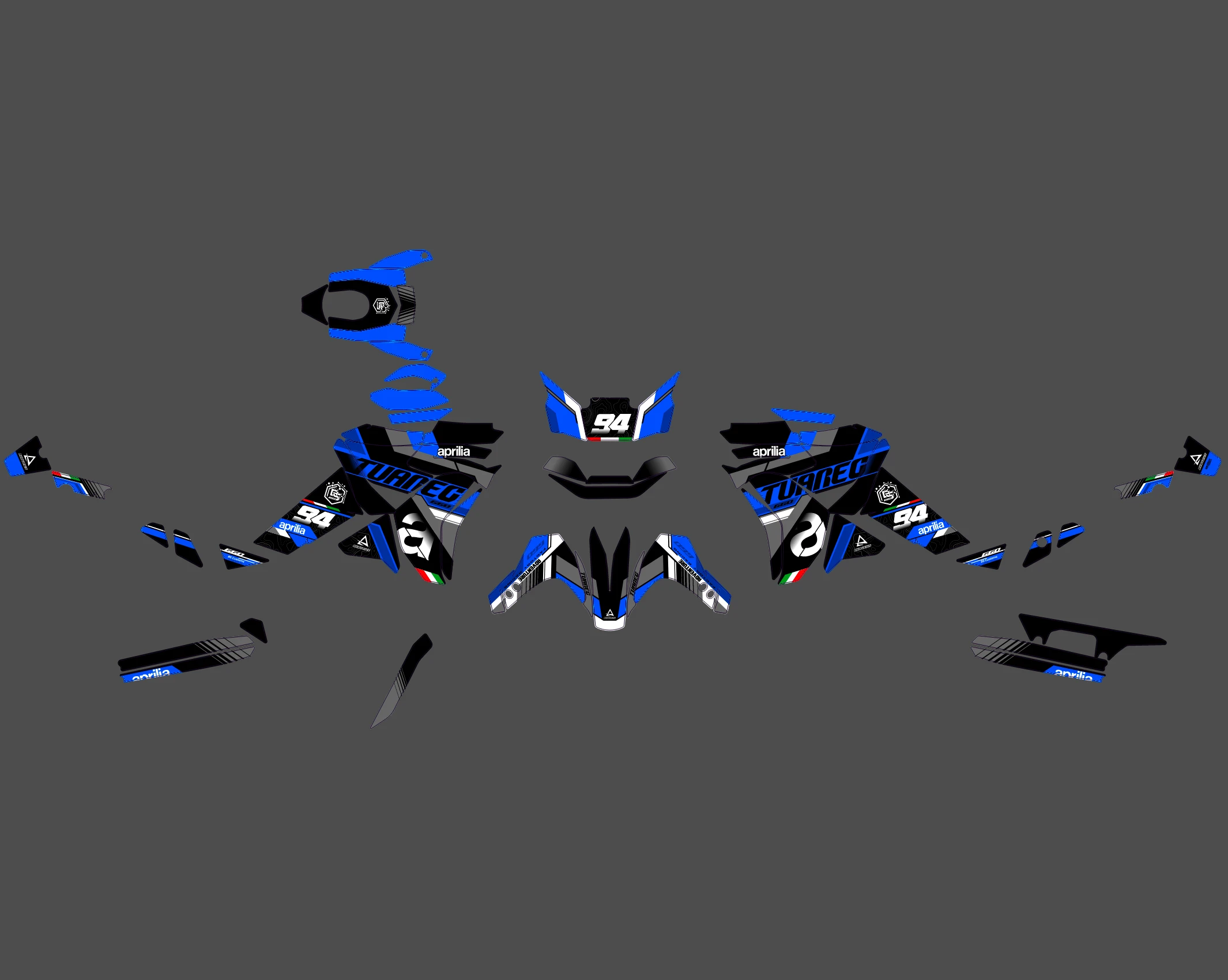 kit déco aprilia tuareg 660 – race bleu