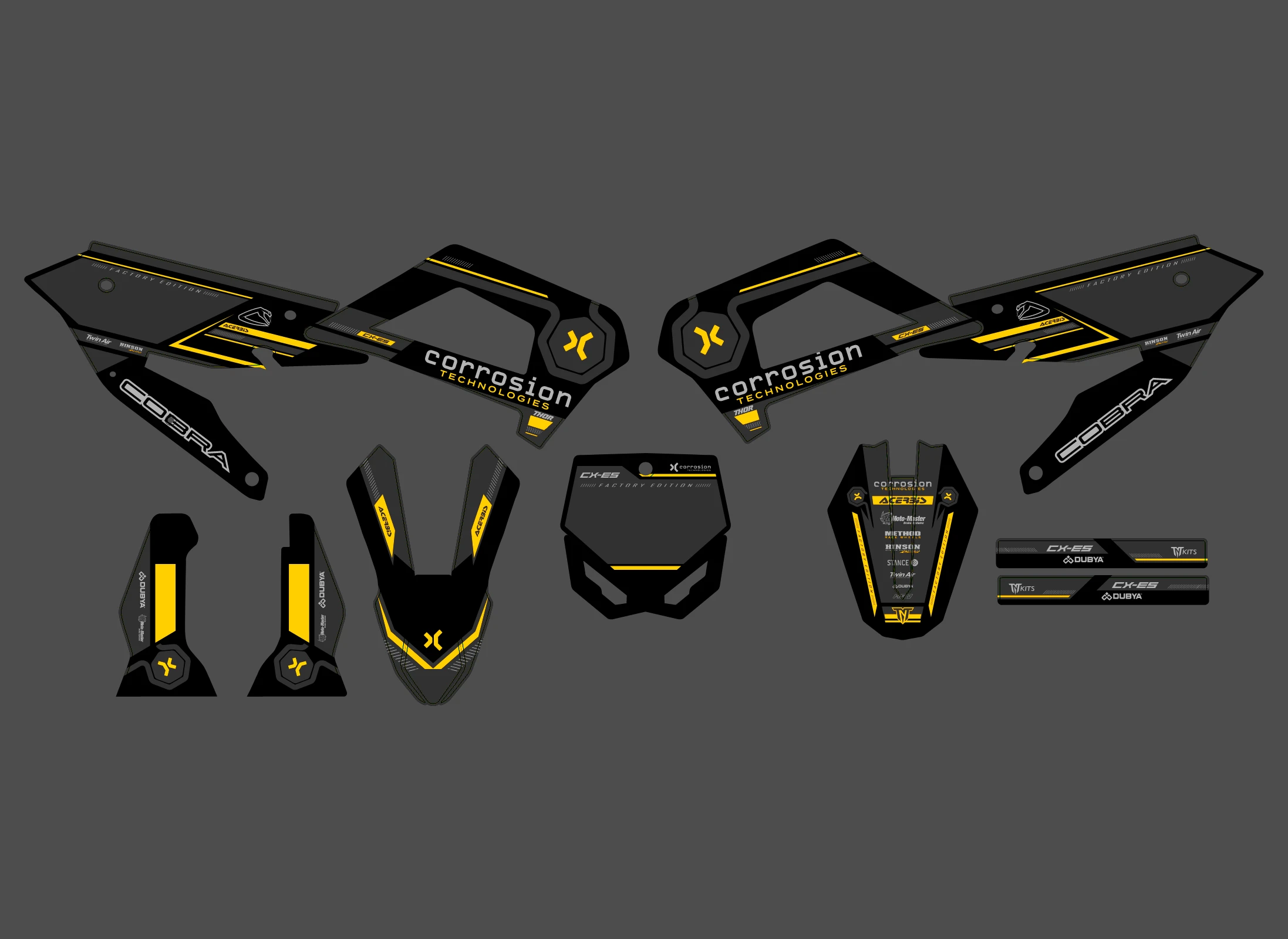 kit déco cobra 50 cx / srx / fwe (2021 2025) race jaune
