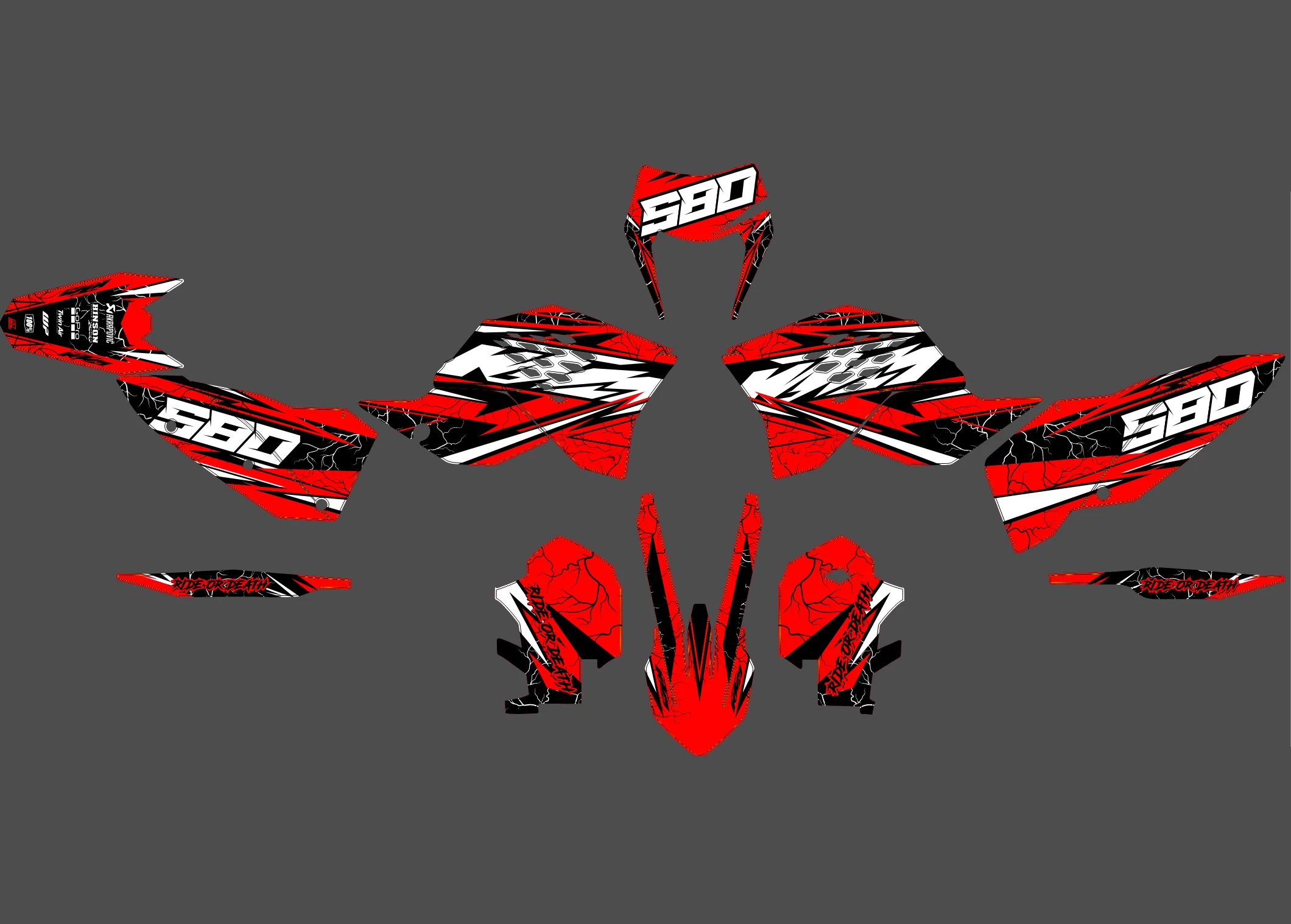 kit déco ktm exc / exc f (2008 2011) stark rouge