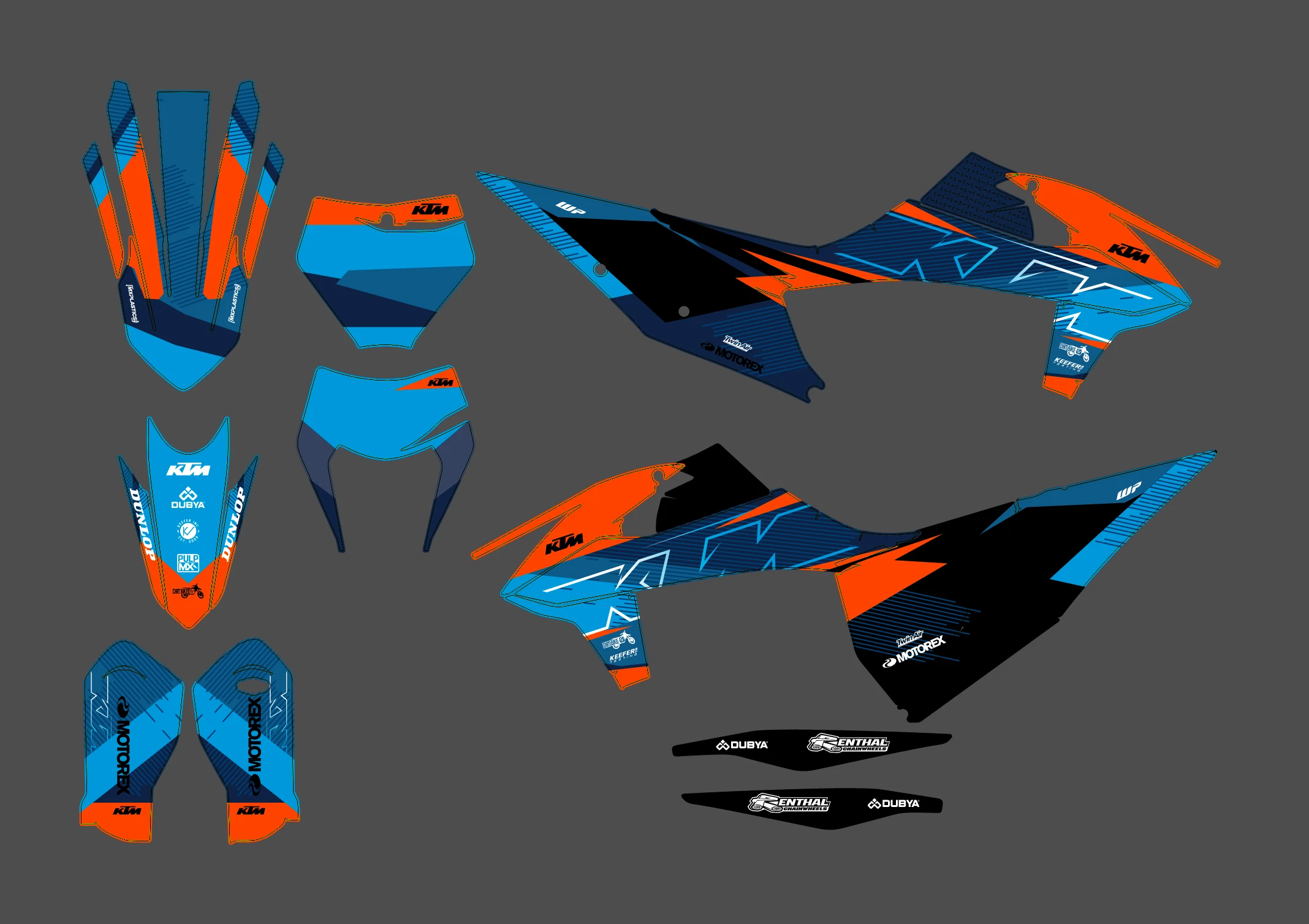 kit déco ktm exc / exc f (2020 2023) ocean