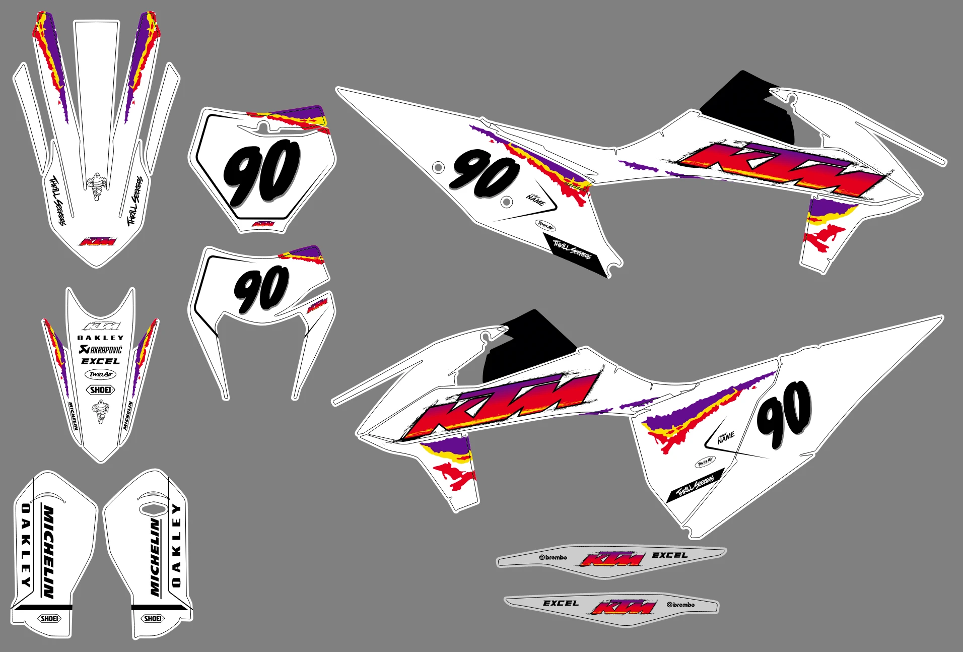 kit déco ktm exc / exc f (2020 2023) replica