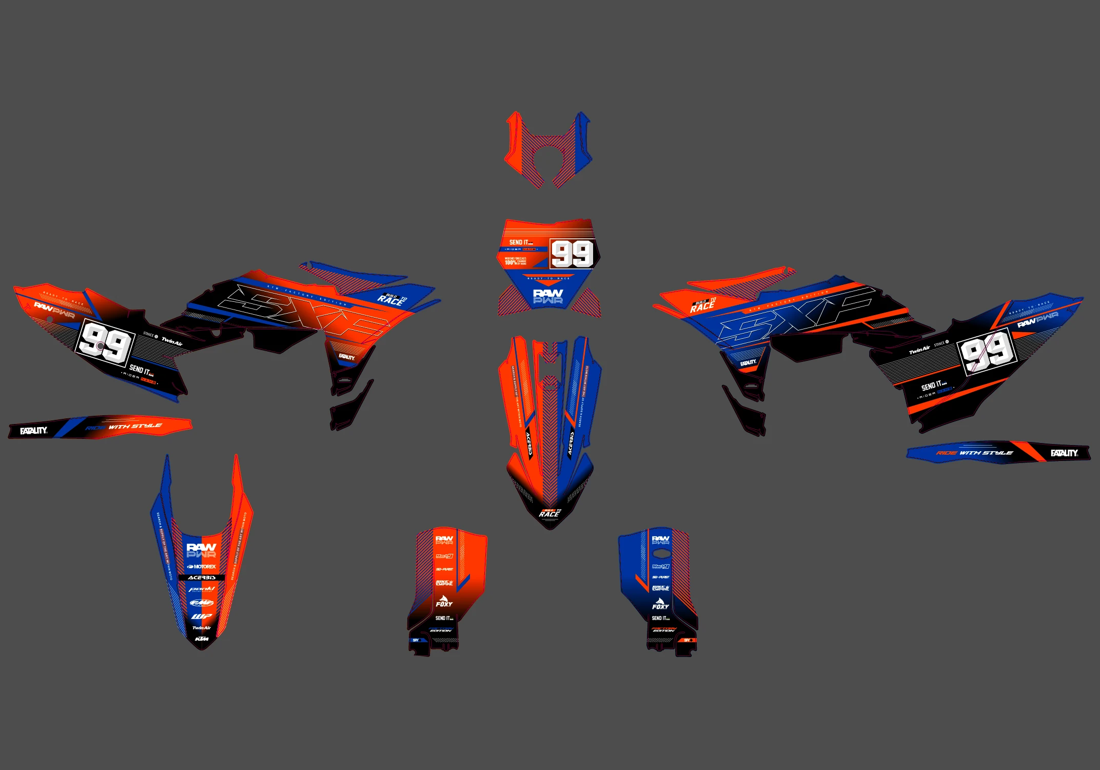 kit déco ktm sx / sx f (2025) bi color