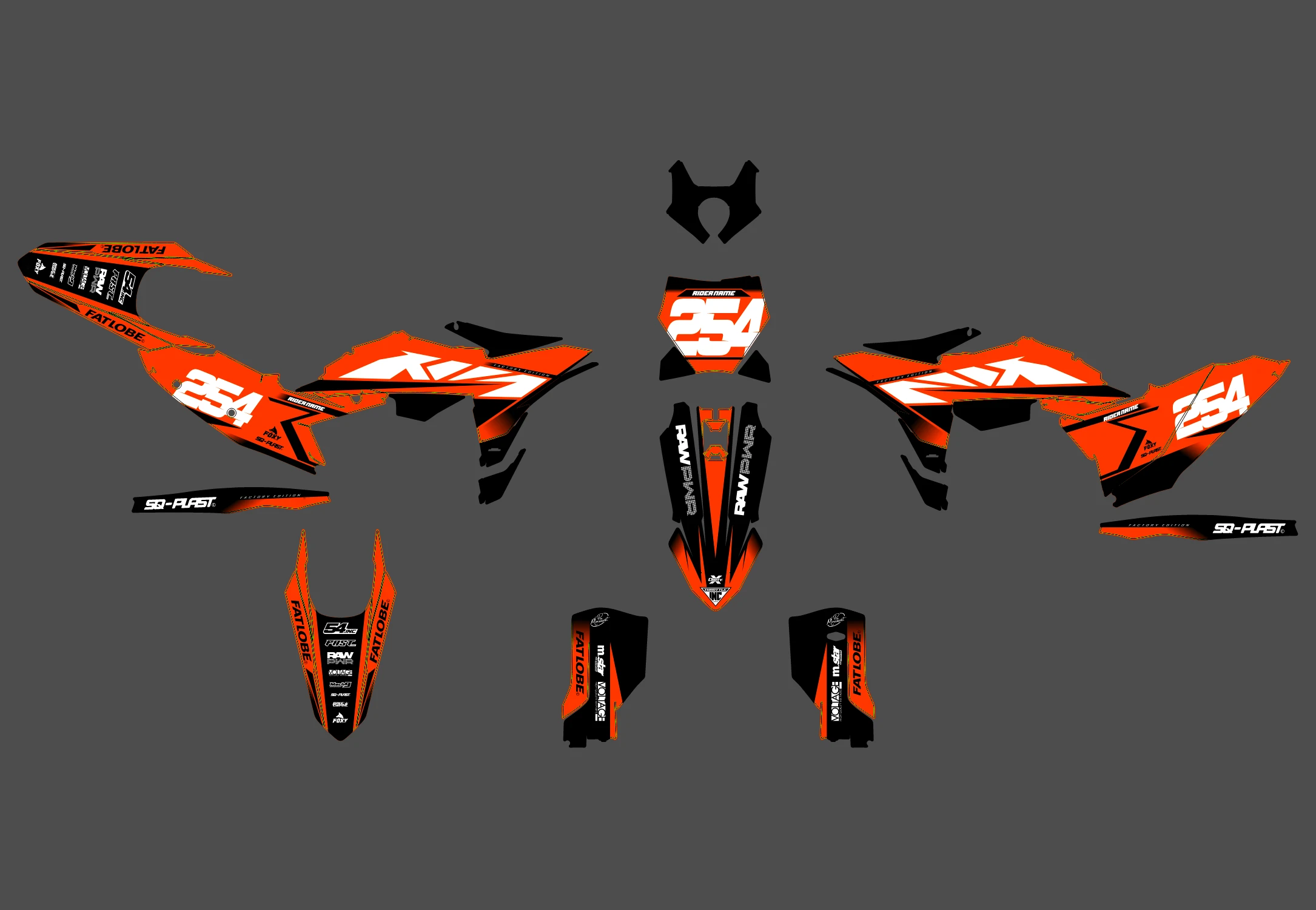 kit déco ktm sx / sx f (2025) factory orange