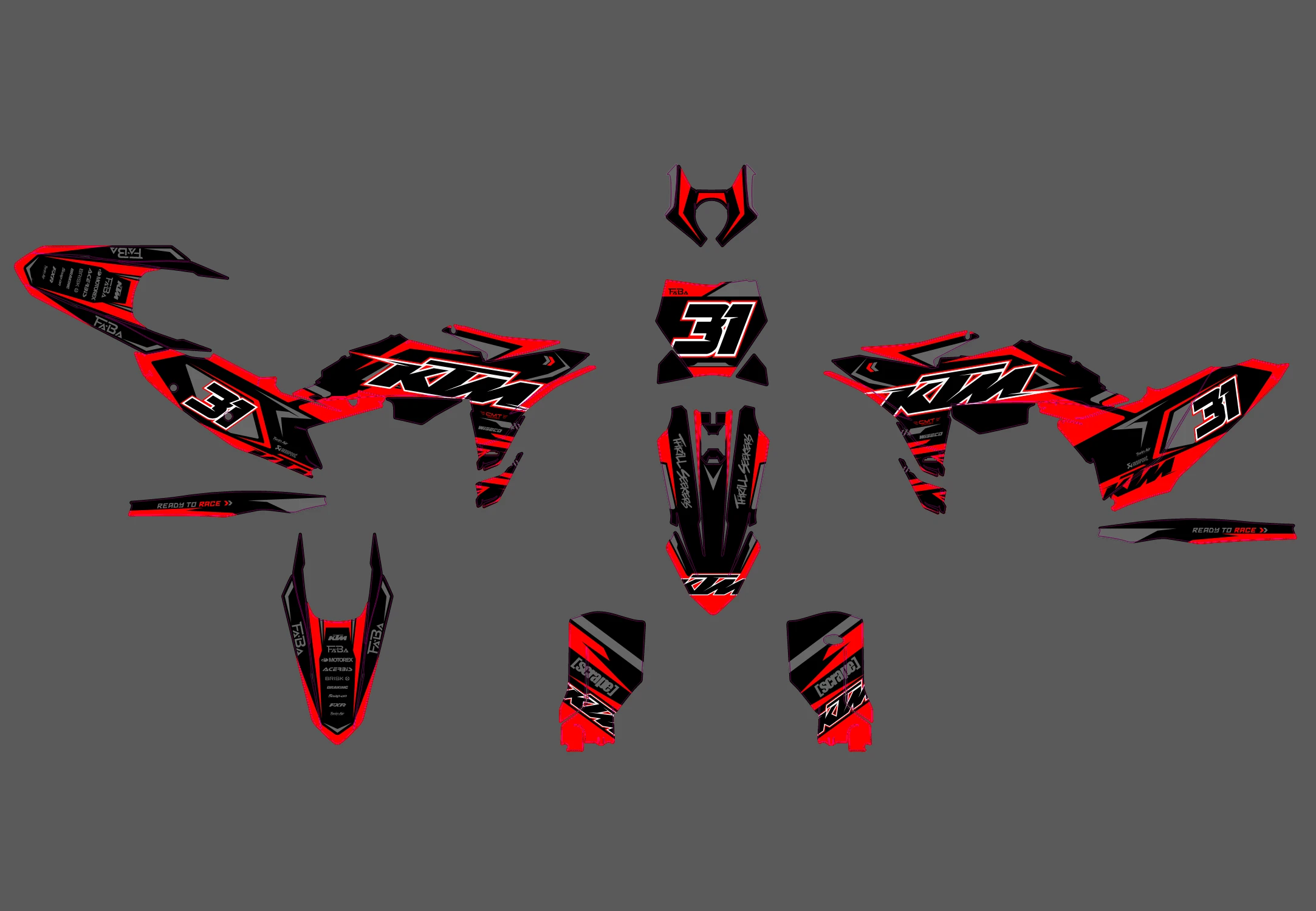 kit déco ktm sx / sx f (2025) race rouge