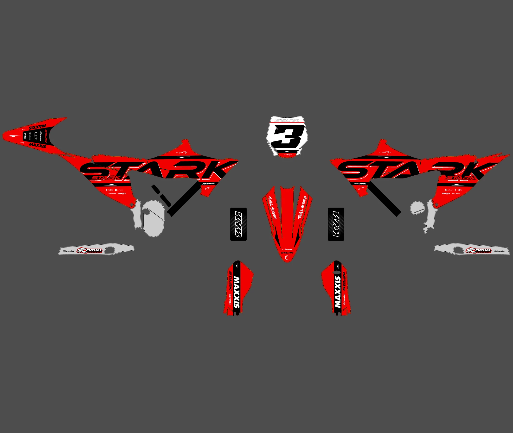 kit déco stark varg future race rouge