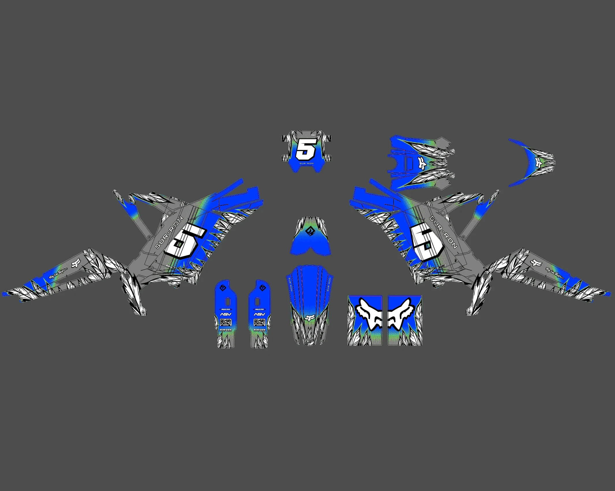 kit déco sur ron light bee factory bleu