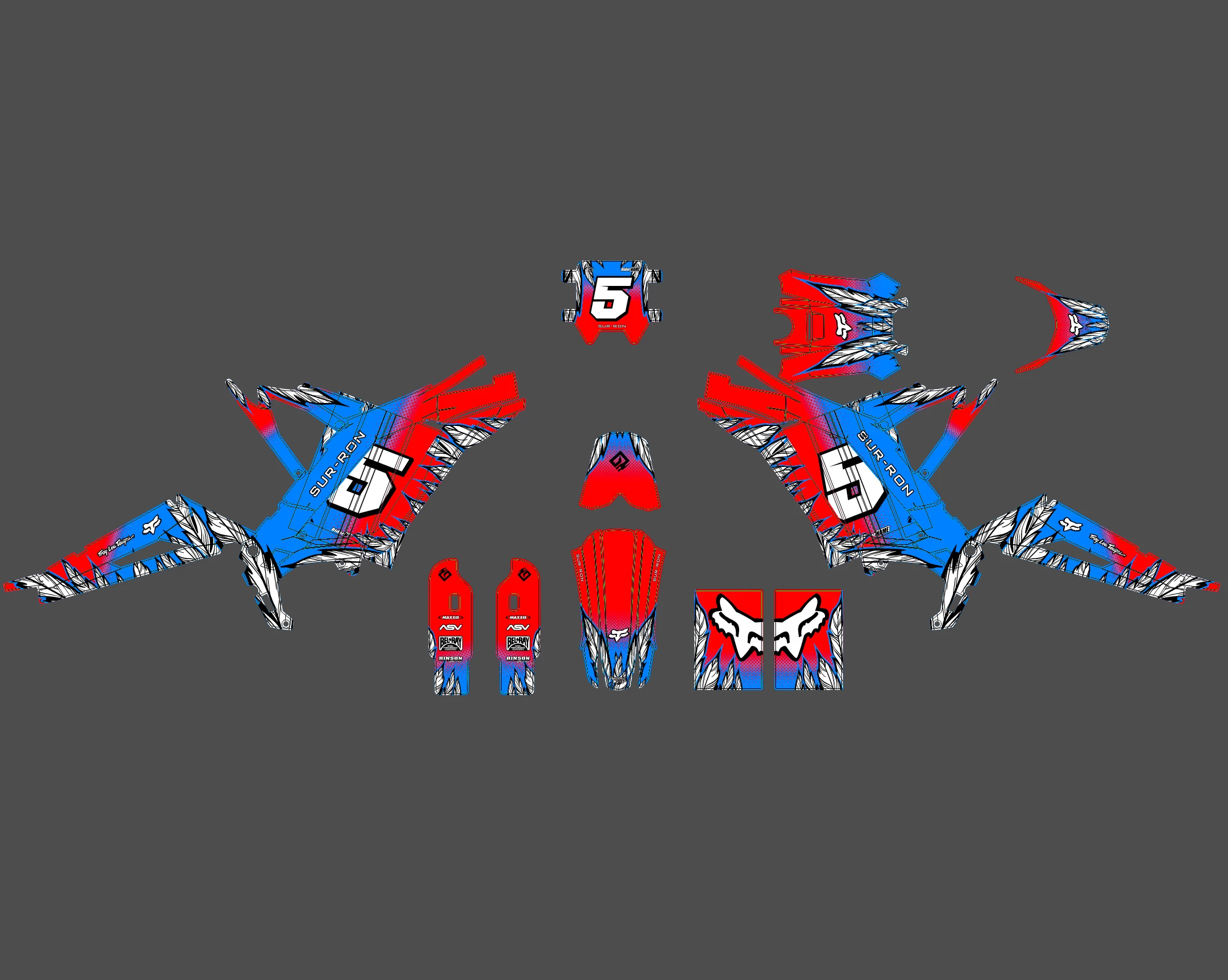 kit déco sur ron light bee factory rouge