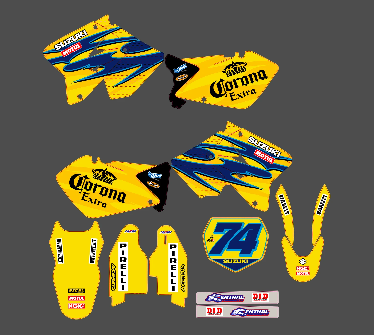 kit déco suzuki 125 / 250 rm (2001 2012) corona