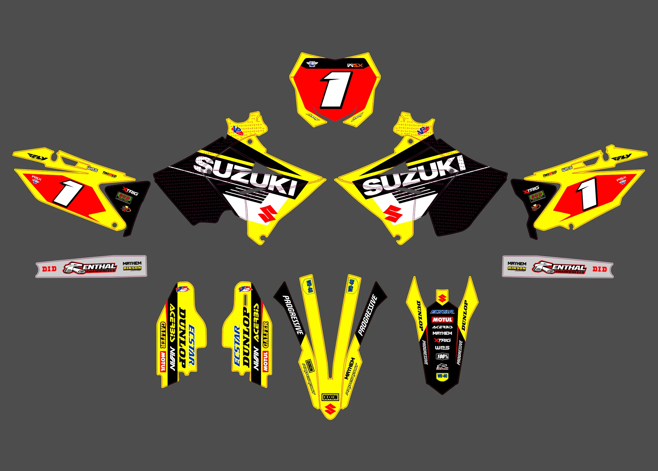 kit déco suzuki 125 / 250 rm polisport restyle factory
