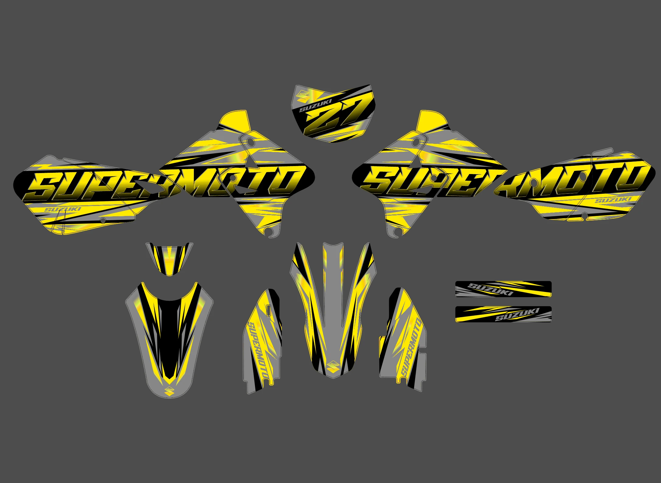 kit déco suzuki drz 400 side jaune