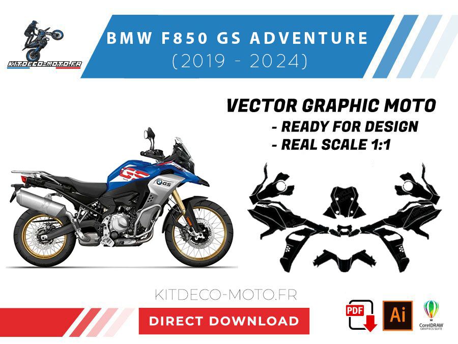 template bmw f850 gs adventure (2019 2024) vector