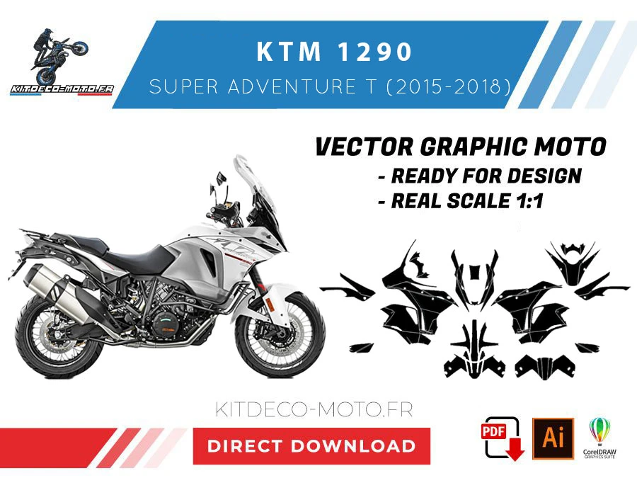 template ktm 1290 super adventure t (2015 2018) vector