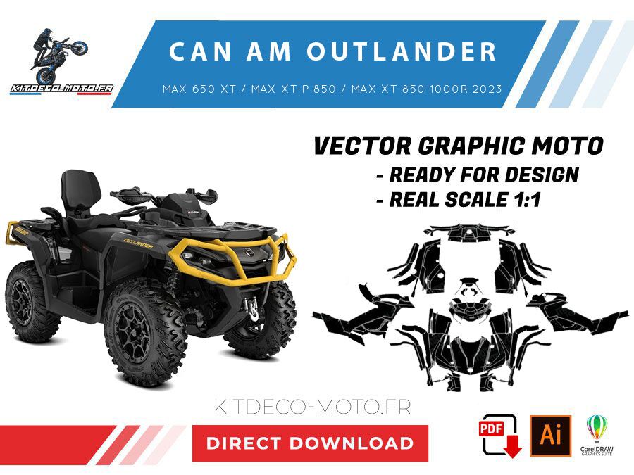 template can am outlander max 650 xt / max xt 850 1000r / max xt p 850 1000r (2023) vector