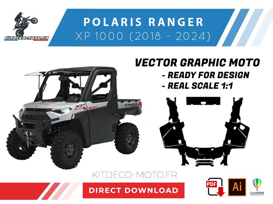 template polaris ranger xp 1000 (2018 2024) vector