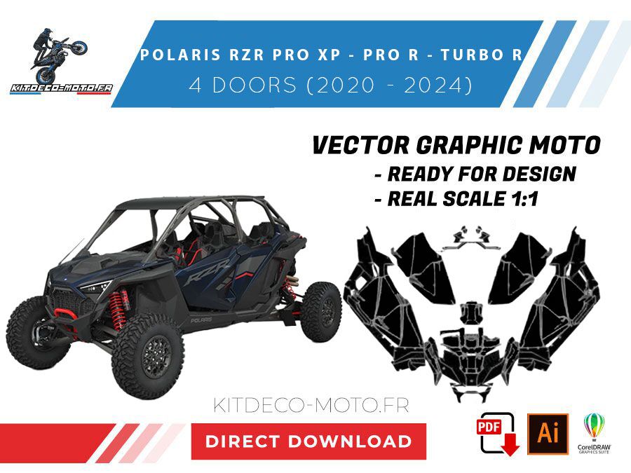 template polaris rzr pro xp / pro r / turbo r (2020 2024) vector
