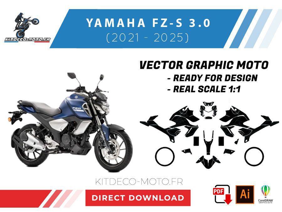 template yamaha fz s 3.0 (2021 2025) vector