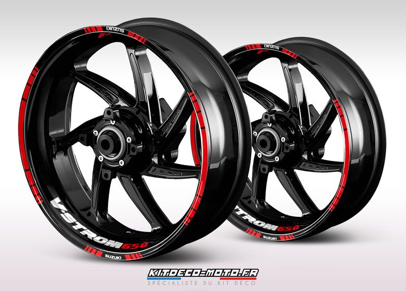 sticker jante moto suzuki v strom 650 rouge