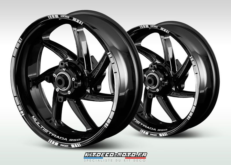 sticker jante moto ducati multistrada 950 blanc