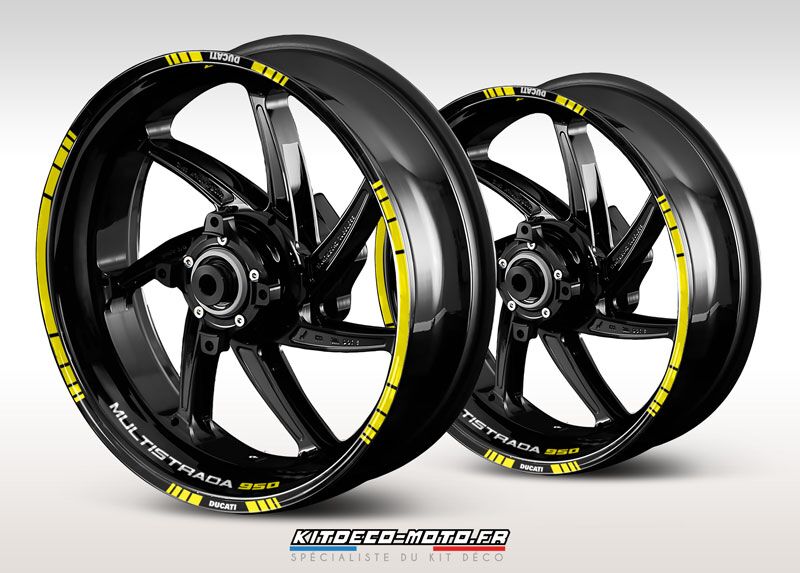 sticker jante moto ducati multistrada 950 jaune