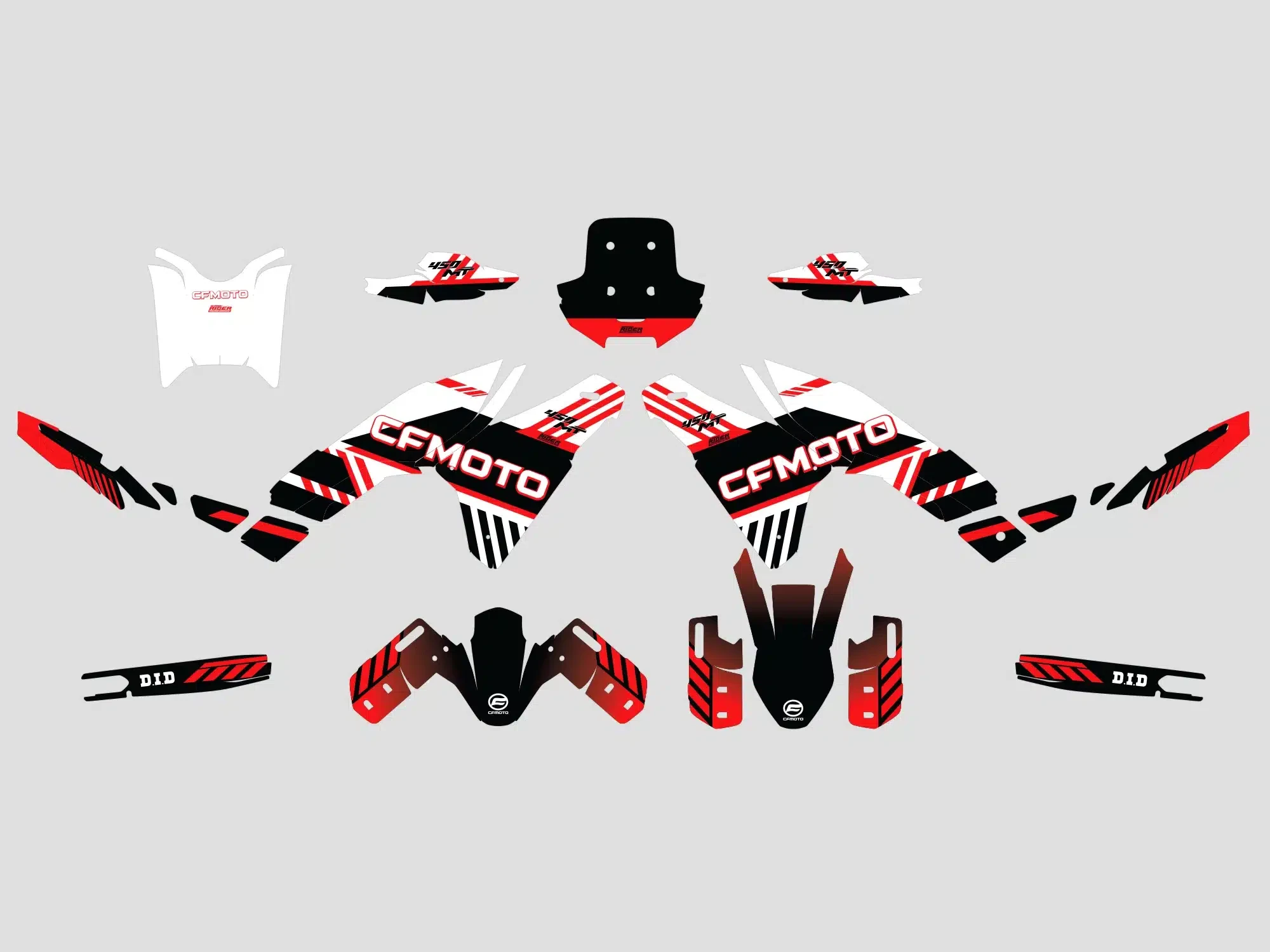 kit deco cf moto 450 mt factory rouge maquette