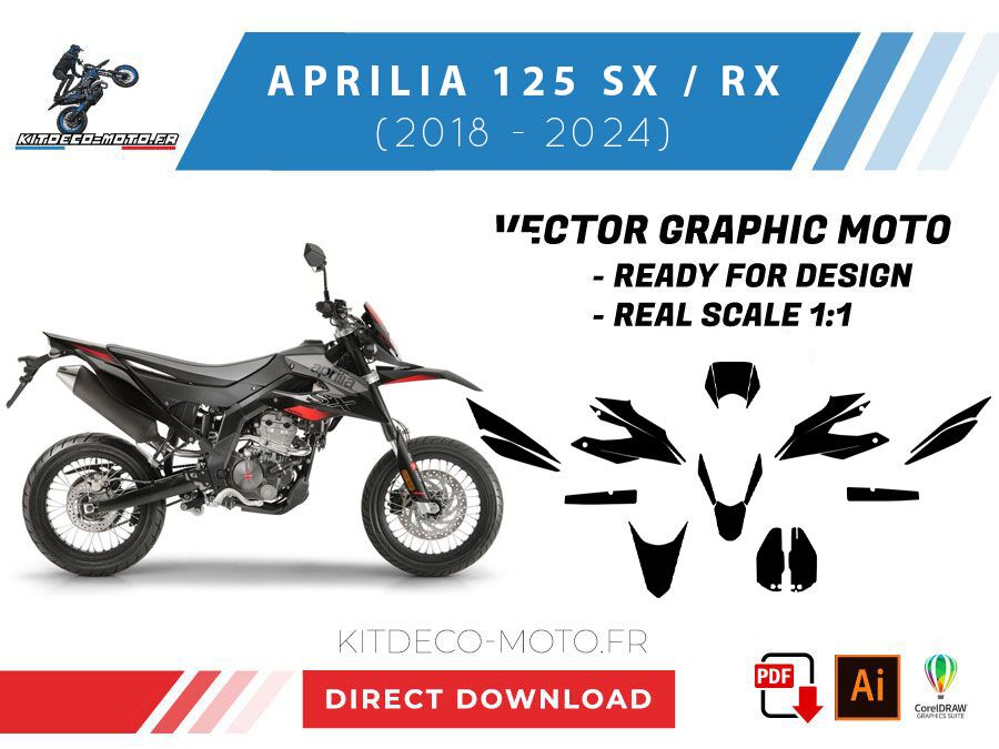template aprilia 125 sx / rx (2018 2024) vector