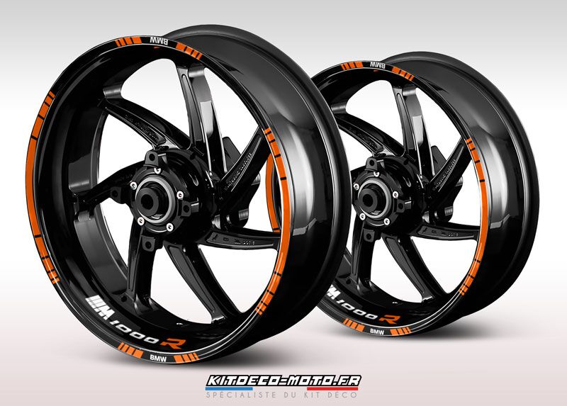 sticker jante moto bmw m 1000 r orange