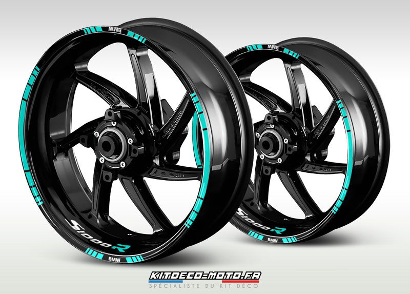 sticker jante moto bmw s 1000 r cyan