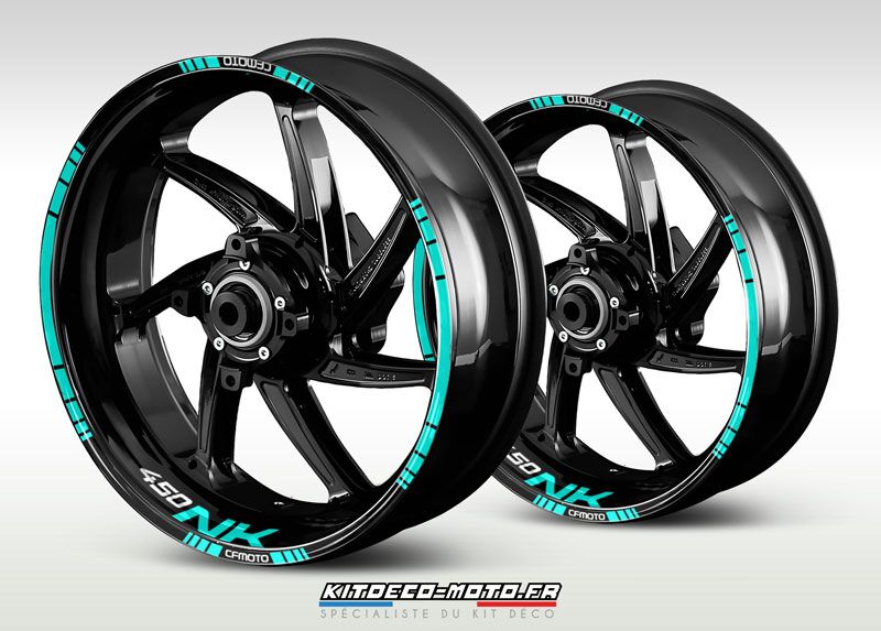 sticker jante moto cf moto 450 nk cyan