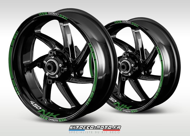 sticker jante moto cf moto 450 nk vert fonce
