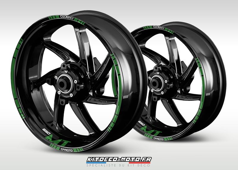 sticker jante moto cf moto 650 mt vert fonce