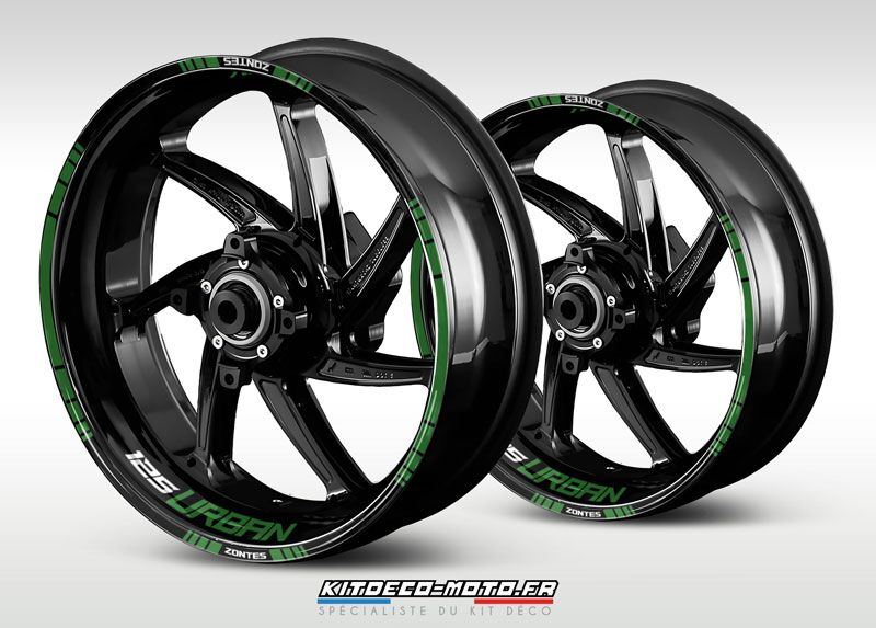 sticker jante moto zontes 125 urban vert fonce