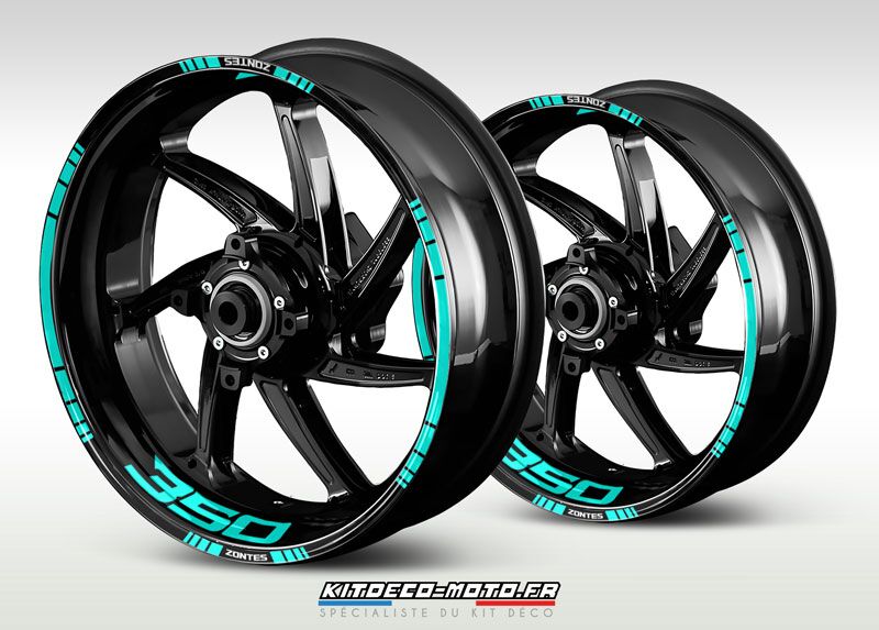 sticker jante moto zontes 350 cyan