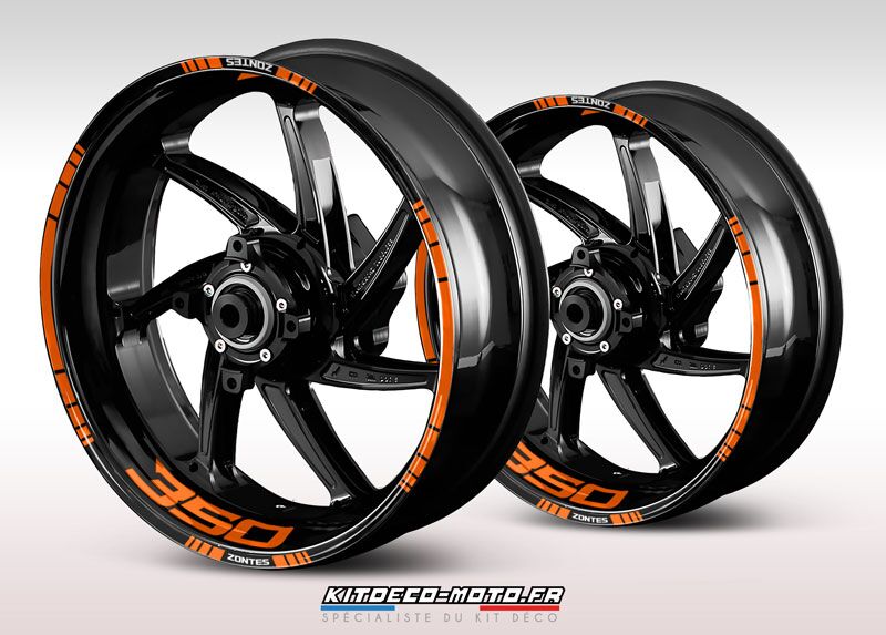 sticker jante moto zontes 350 orange