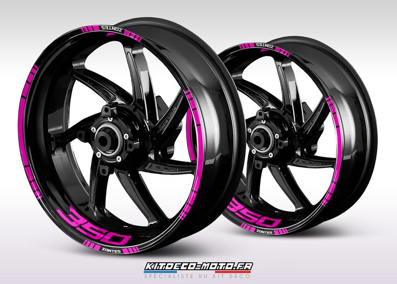 sticker jante moto zontes 350 rose