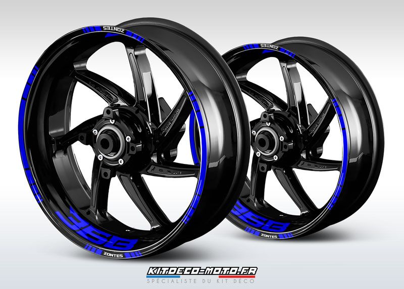 sticker jante moto zontes 368 bleu