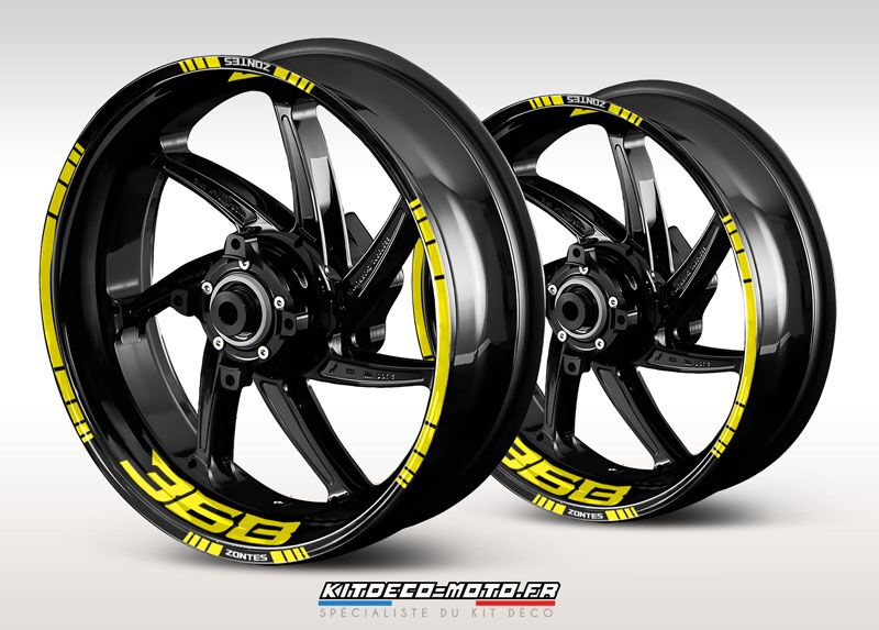 sticker jante moto zontes 368 jaune