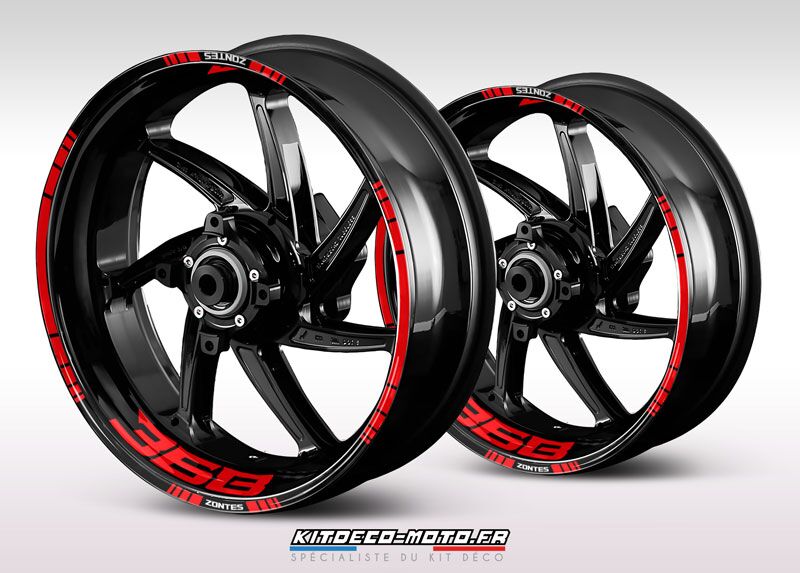 sticker jante moto zontes 368 rouge