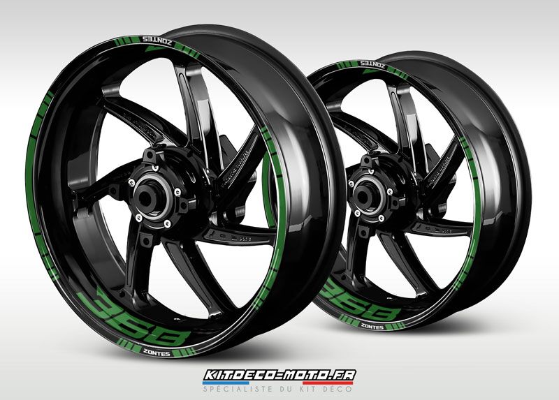 sticker jante moto zontes 368 vert fonce