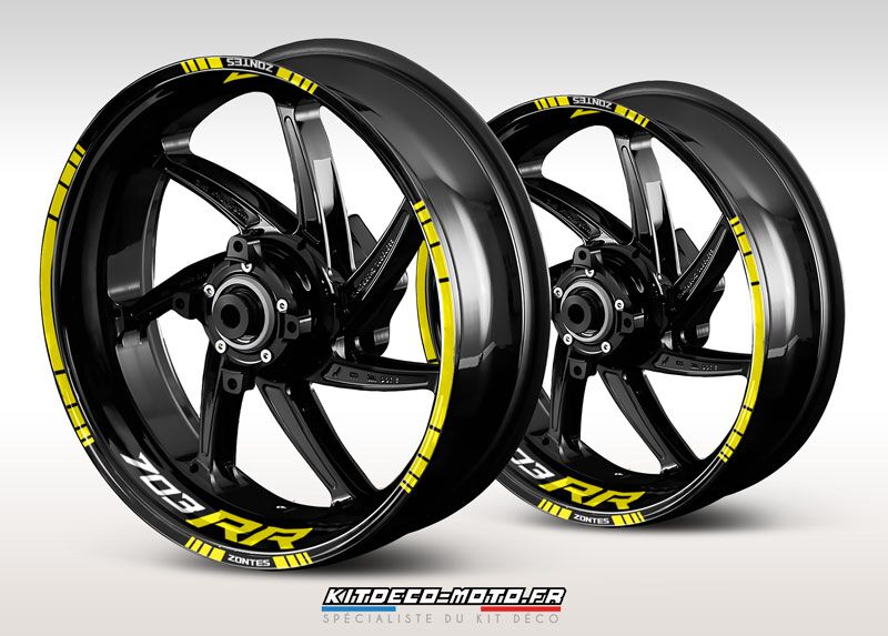 sticker jante moto zontes 703 rr jaune
