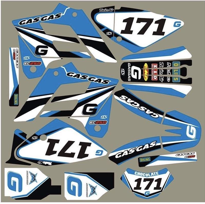 Kit DÉco Gas Gas Ec 2002 2006 Blue #2