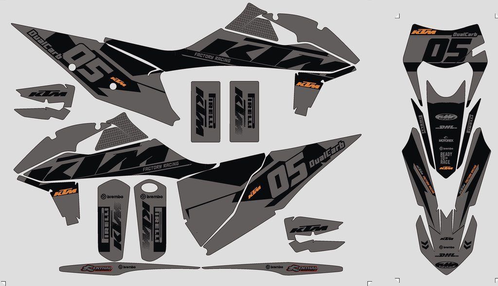Kit DÉco Ktm Exc 2017 2019 Grey